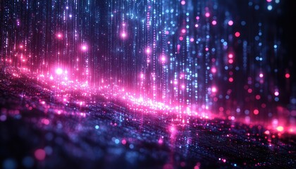 Matrix structure, Big Data concept, Digital Data, Matrix number Falling images, particle background
