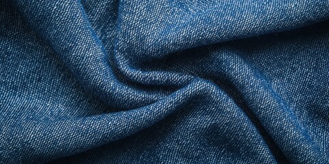 Naklejka premium Close-up of textured denim fabric, showcasing its intricate weave and rich blue color.