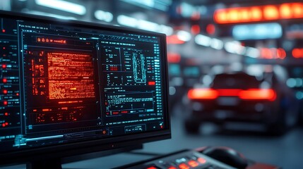 Exploring the intersection of advanced technology and automotive innovations in a futuristic urban landscape