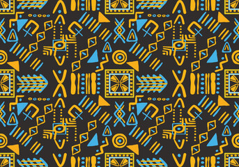 Mayan patchwork seamless pattern bright multicolor background icon and clipart graphics