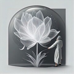 Visitors: Write about a visitor who admires the glass flower and what that reveals about them.