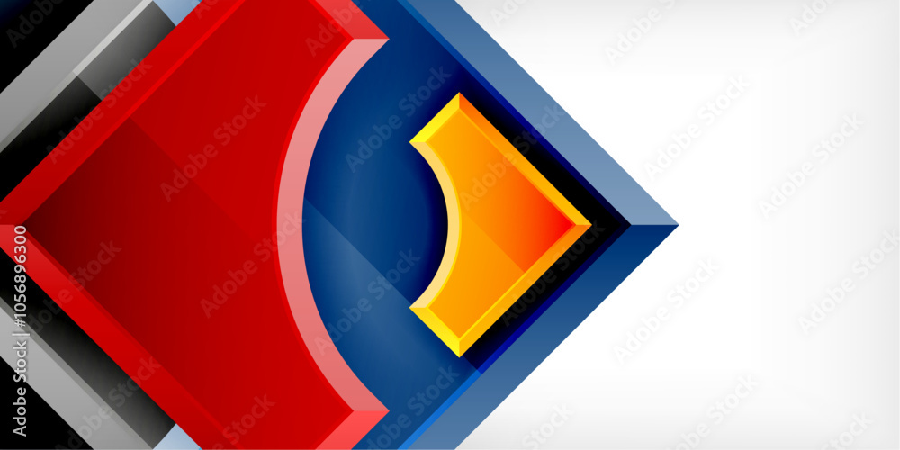 Poster Geometric design abstract background - circles and triangles