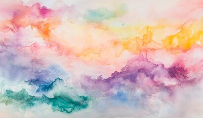 Fototapeta premium Pastel Dream: Soft Watercolor Landscape