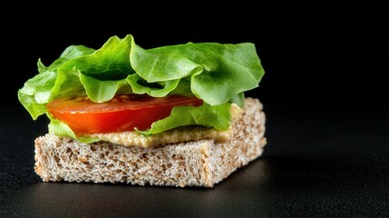 Fresh Whole Grain Sandwich with Tomato  Lettuce  and Mustard