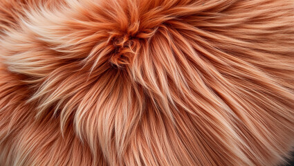 Top view of warm-toned fur, highlighted with vivid contrast