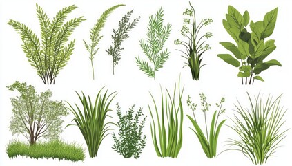 Fototapeta premium Collection of Lush Green Plants