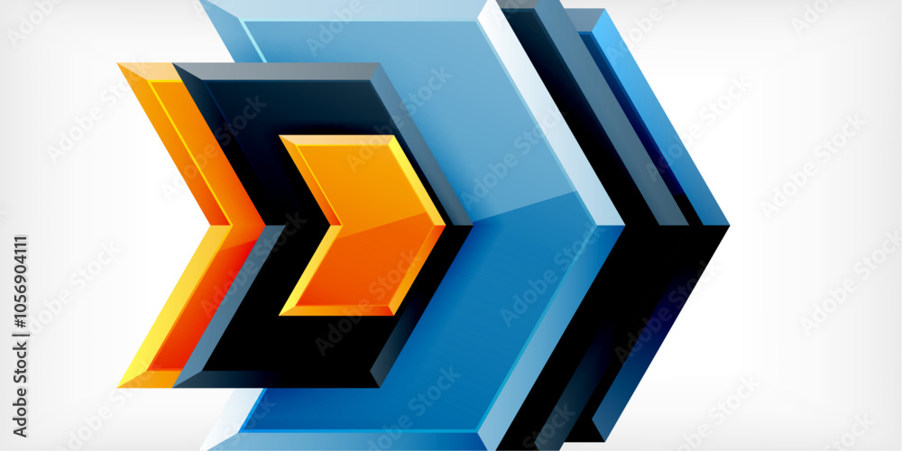Aufkleber vector 3d arrow techno design template