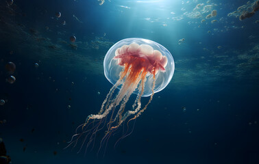 Fototapeta premium Jellyfish floating gracefully