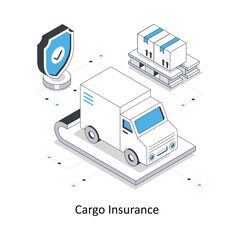 Cargo Insurance isometric stock illustration. EPS File stock illustration