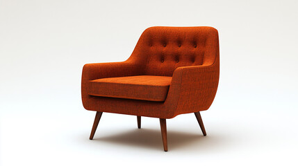 Fototapeta premium Mid Century Modern Armchair Isolated on White Background