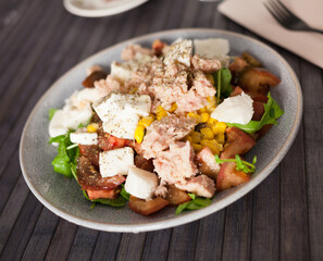 Rice with chicken on a plate