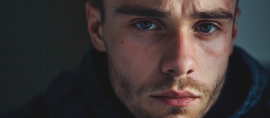 Obraz premium Portrait Of Sad Handsome Young Man