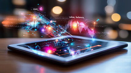 Visualizing cost and value an insightful analysis on digital tablets with dynamic line graphs and data representations