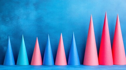 Simple geometric paper art trees with a modern festive feel Clear background with copy space for text