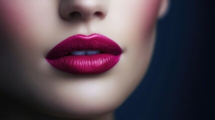 Fototapeta premium Pink Lips Poster Glamorous Women s Fashion Lifestyle
