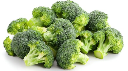 Fresh broccoli on a white background