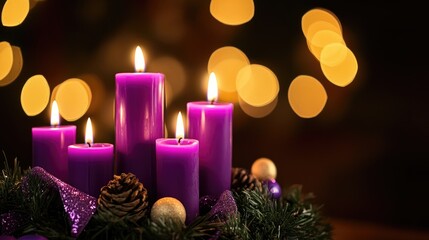 Advent wreath featuring candles for the third Sunday celebration of the Advent season