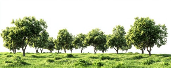 A Lush Green Meadow with Trees