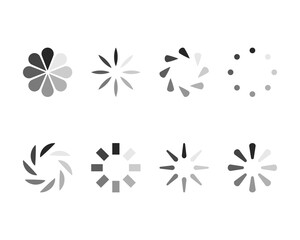 Collection Loading bar status icon. Vector illustration. Set of vector loaded icons. Download progress. Donload or Upload.