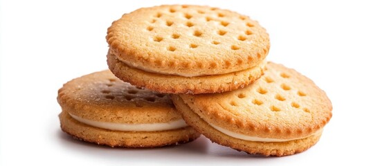 Cookies Custard Isolated On White Background