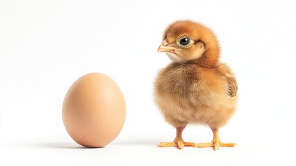 Obraz premium Rhode Island Red chick egg on a pristine white background with clipping paths