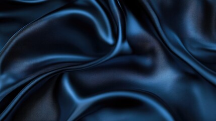 Obraz premium Dark silk background featuring elegant folds An abstract representation of a rippled satin texture