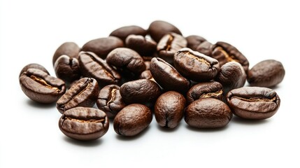 Naklejka premium Coffee Beans Isolated On White Background Clipping Path