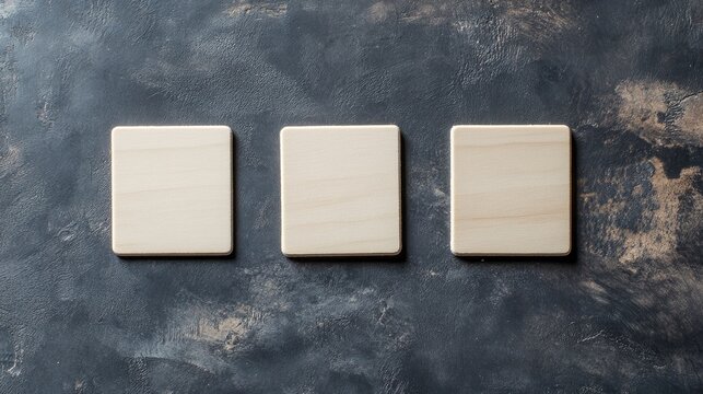 Three Blank Tiles for Scrabble Board Game