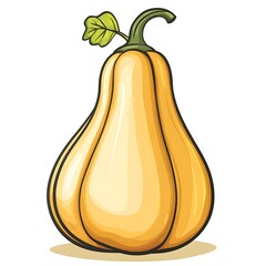 A cartoon butternut squash on a white background.