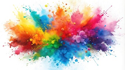 Obraz premium Watercolor splatter paint on white background, bold strokes, contemporary style, abstract art, splatter paint