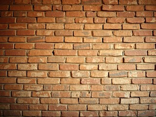 Obraz premium Weathered and rustic brick wall with a vignette effect, urban, exterior, weathered