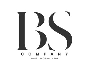 BS logo design. Initial letter b and s serif font style. Creative classic company name typography. Trendy logotype or identity.