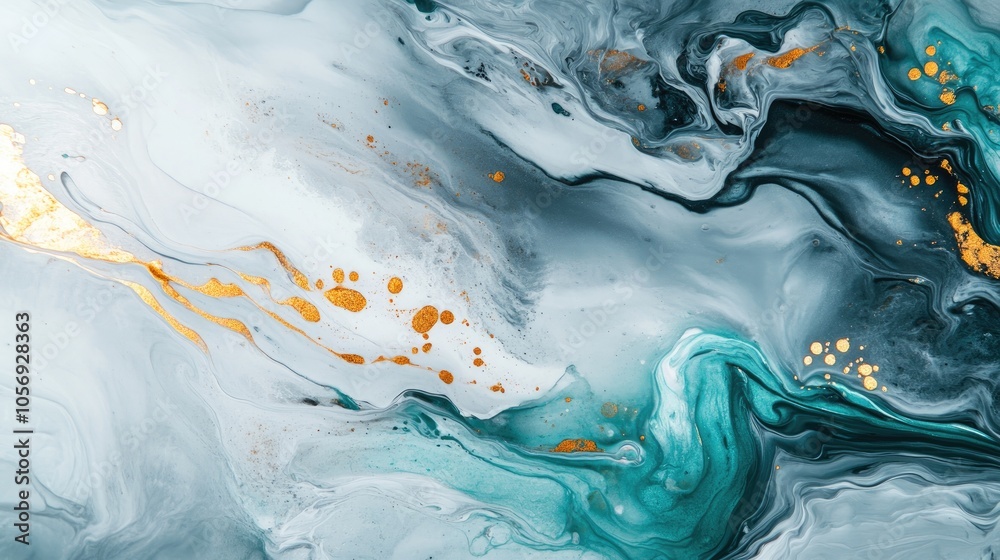 Aufkleber banner featuring a fluid art texture and an abstract paint mixing effect liquid acrylic artwork with