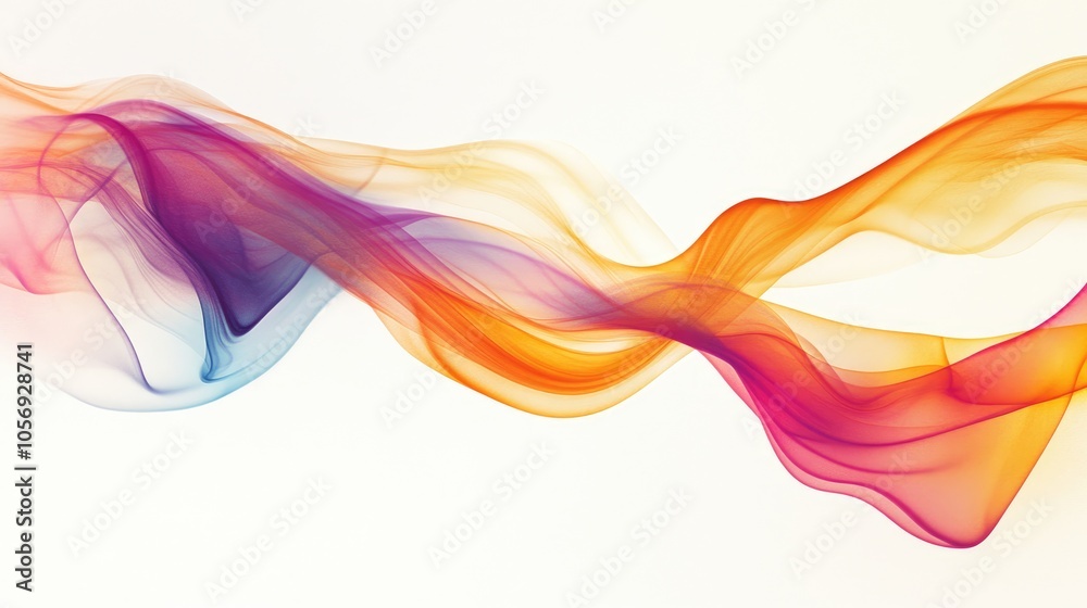 Aufkleber colorful smoke creates an artistic abstraction with dynamic fluid shapes against a white backdrop em