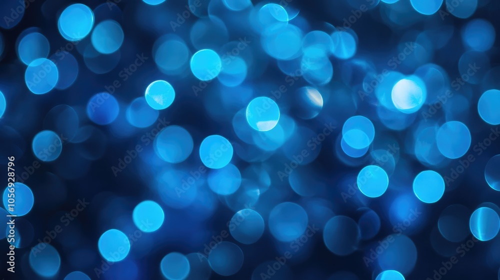 Poster blurry blue light dots create an abstract backdrop