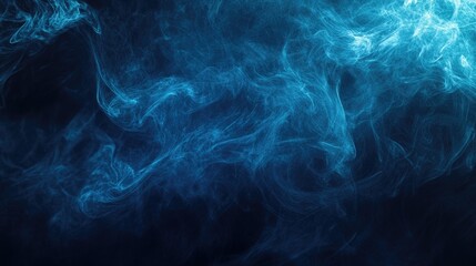 Obraz premium An abstract dark blue background features delicate wisps of smoke and smog