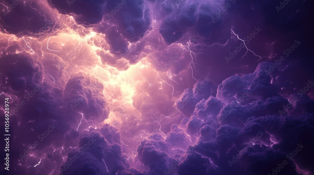 Aufkleber mahogany sky filled with clouds features a storm with wind and rain dramatic dark backdrop with glow