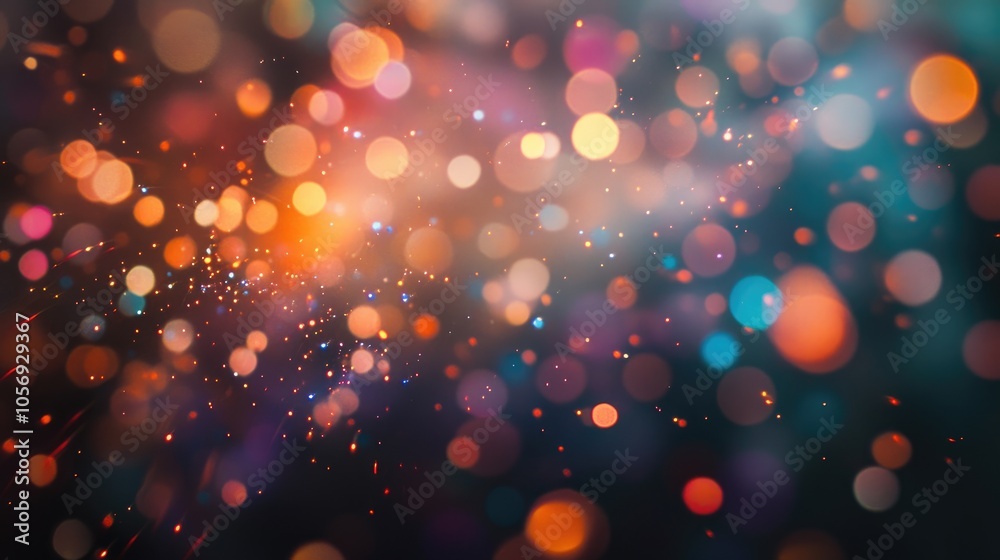 Aufkleber vibrant fireworks illuminate a blurred background with dazzling colors