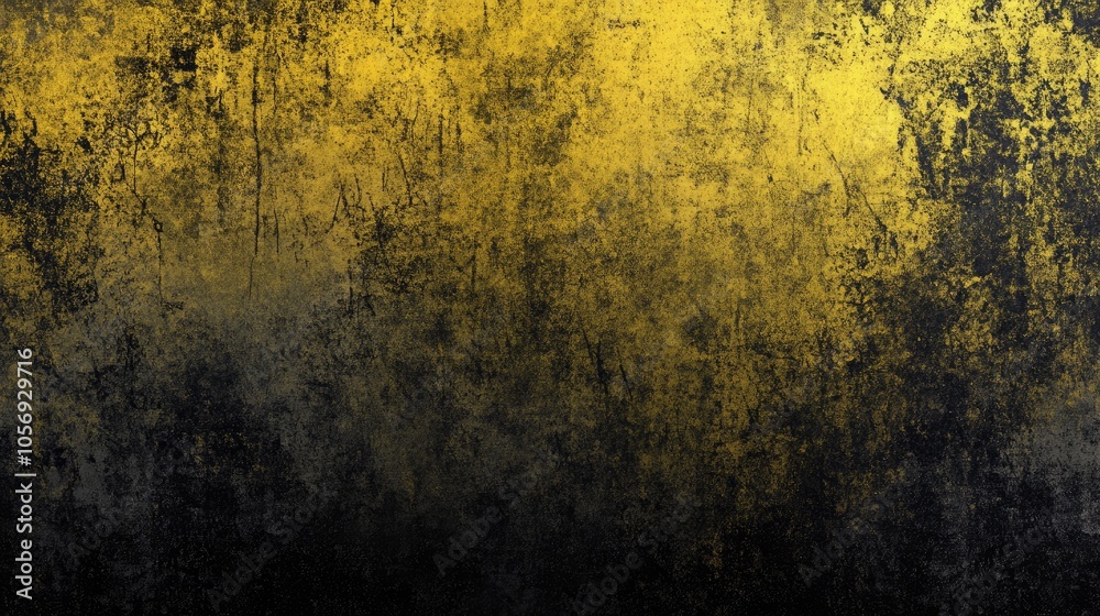 Poster Grunge gradient wallpaper or web banner background featuring a textured transition from yellow to black with a grainy effect