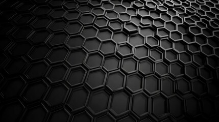 Black hexagonal honeycomb pattern background