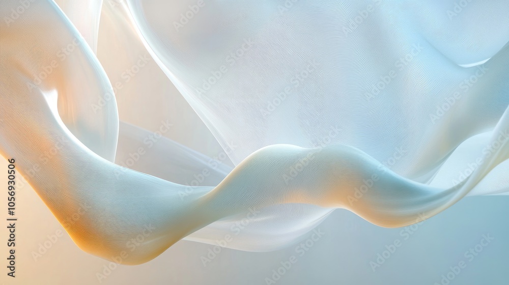 Poster Calming abstract forms with smooth movement against a delicate gradient backdrop