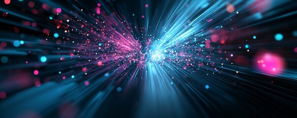 Naklejka premium Dynamic Light Trails - Abstract Tech Art