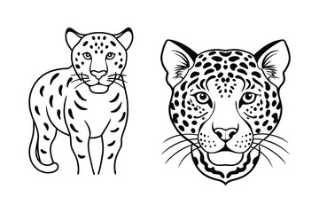 Vintage Tiger and Leopard Print Pattern Set – Hand-Drawn Safari Skin Illustrations