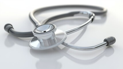 A modern stethoscope on a clean surface, symbolizing healthcare and medical examinations, essential for doctors and nurses.