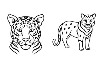 Vintage Tiger and Leopard Print Pattern Set – Hand-Drawn Safari Skin Illustrations