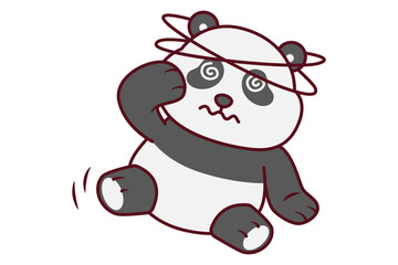 Naklejka premium Cute Panda With Loving Eyes Illustration