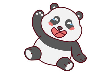 Cute Laughing Panda Illustration