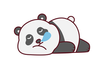 Cute Panda Sleeping Illustration