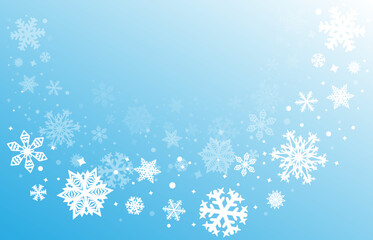 Winter background with snowflakes with copy space. Vector illustration