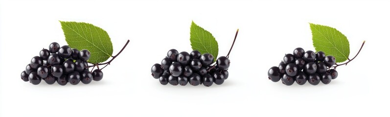 Dark Berries with Leaves